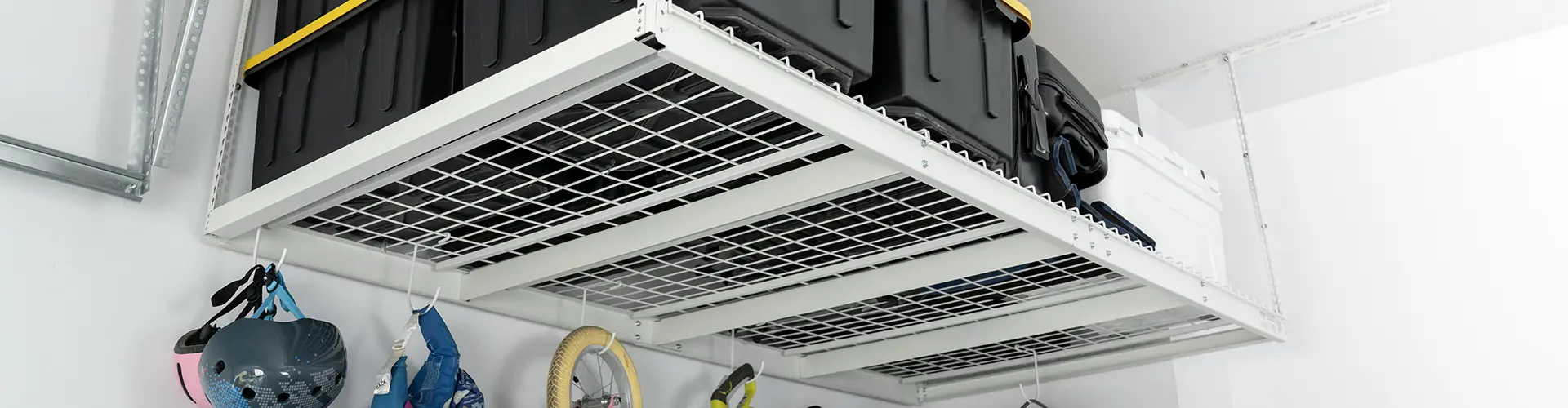 Overhead garage storage racks